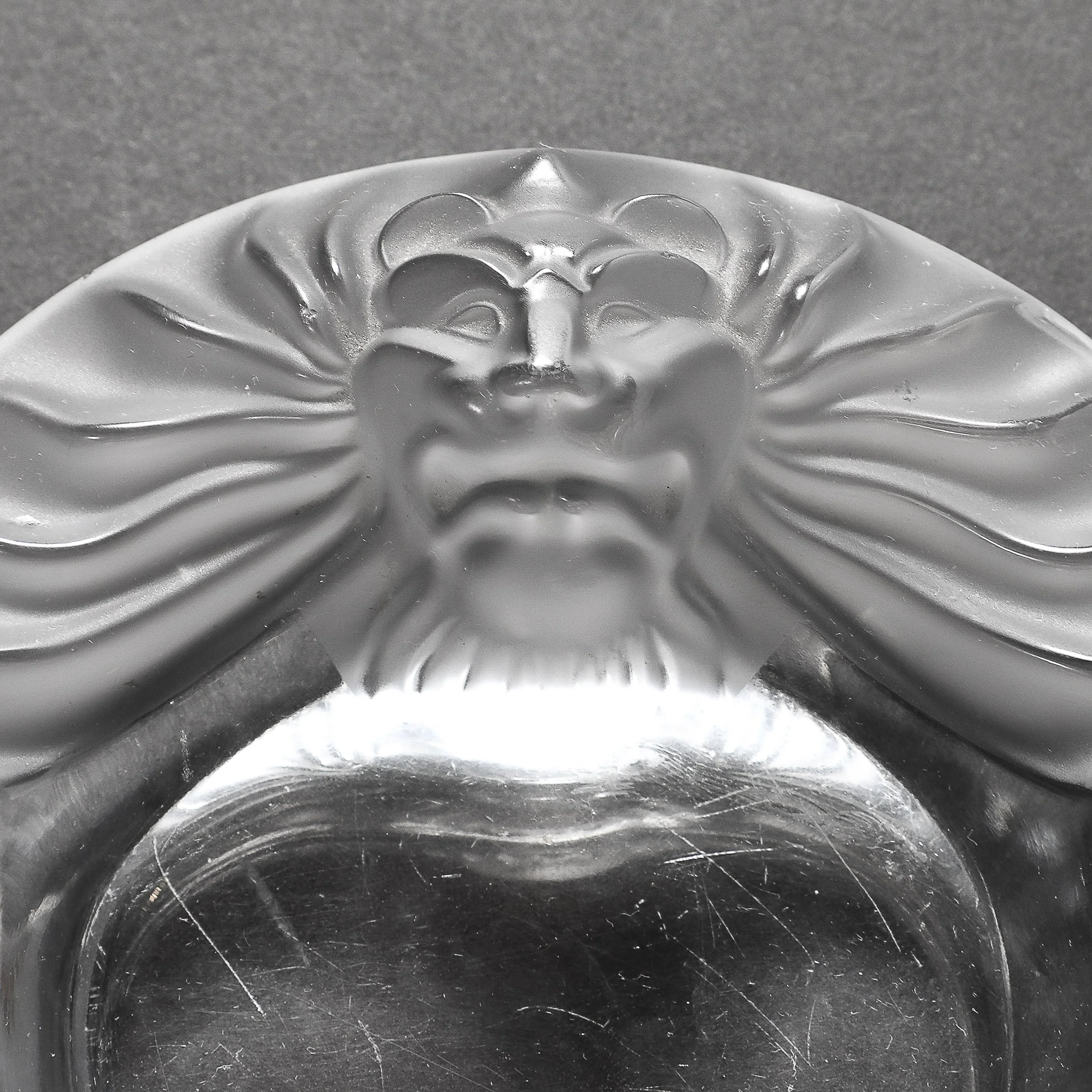 Vintage Lalique Tete De Lion Glass Dish — High Style Deco